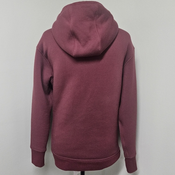 Athleta Solstice Reversible Sherpa Crew Womens Sweater Hoodie Maple Red XSmall - Picture 8 of 13
